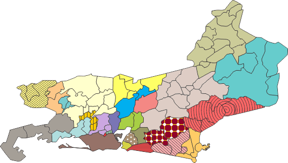 Localização das comarcas do Estado do Rio de Janeiro